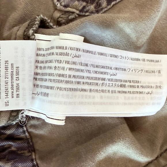 Abercrombie & Fitch Jacket XS Field Utility Floral Camo Green Cotton Distressed - Picture 12 of 16
